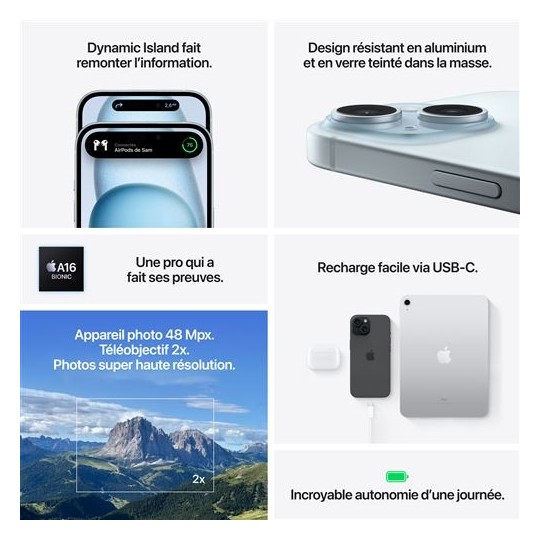 iPhone 15 128 Go Bleu