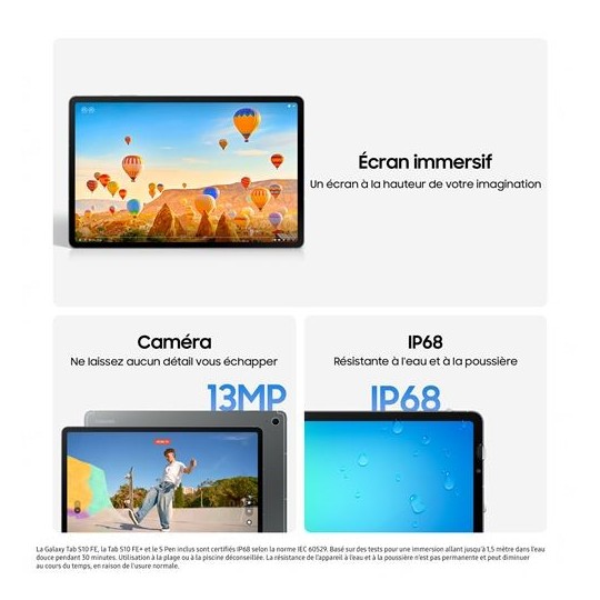 Galaxy Tab S10 FE Wifi 128 Go Gris
