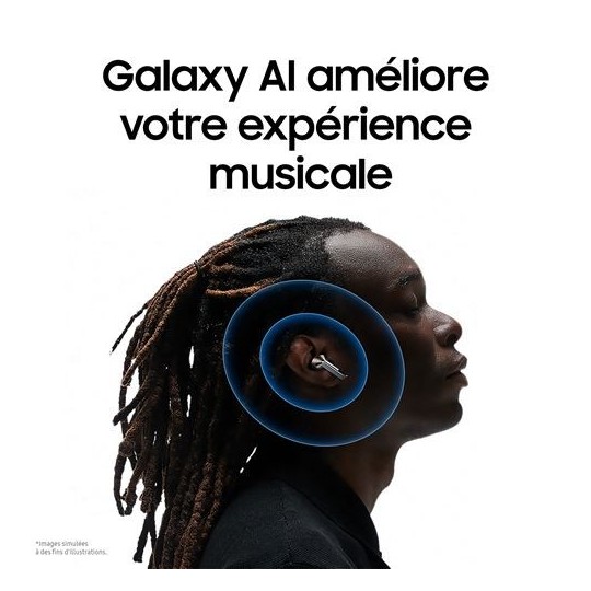 Galaxy Buds3 Pro Blanc avec réduction active du bruit