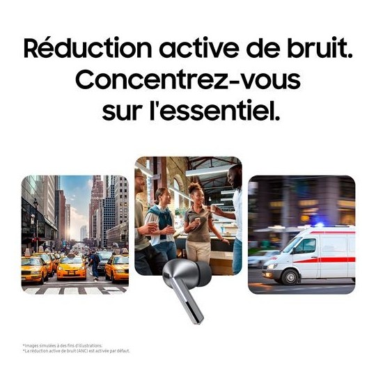 Galaxy Buds3 Pro Blanc avec réduction active du bruit