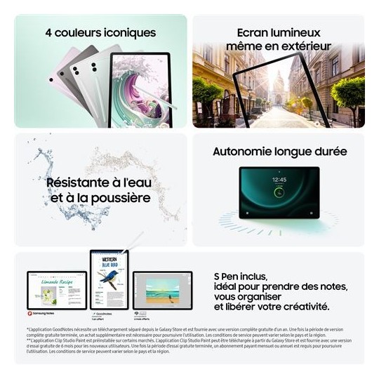Galaxy Tab S9 FE+ Wifi 256 Go Argent