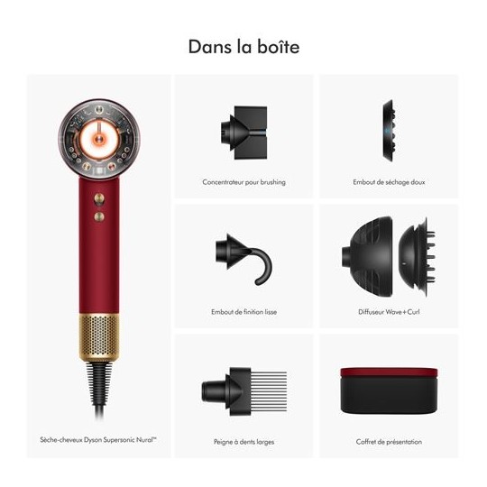 Sèche-cheveux Dyson Supersonic Nural 1600W velours rouge et or