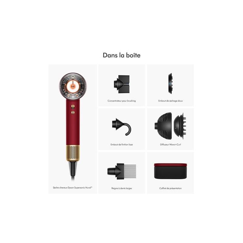 Sèche-cheveux Dyson Supersonic Nural 1600W velours rouge et or