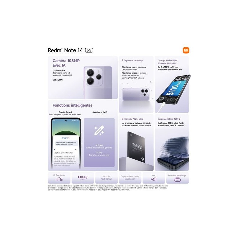 Xiaomi Redmi Note 14 5G 256 Go Noir