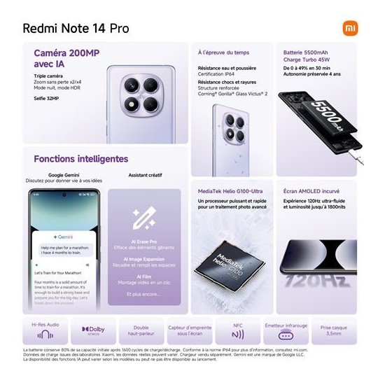 Xiaomi Redmi Note 14 Pro 256 Go Violet