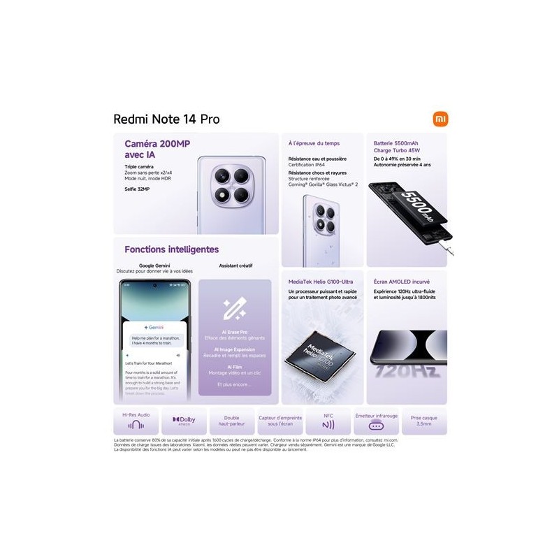 Xiaomi Redmi Note 14 Pro 256 Go Violet